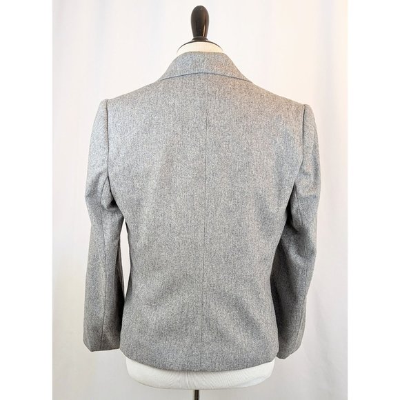 Women's Gray Wool Fitted Blazer Jacket Sz M Vintage 1980s Ladies Grey Wool Coat - Picture 7 of 10
